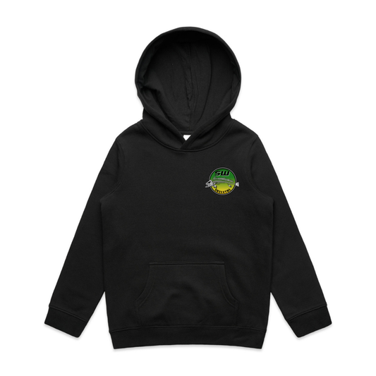 Youth Black Hoodie - Neon