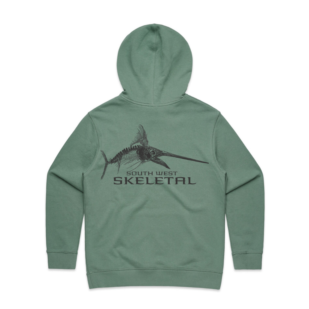 Women's Sage Green Hoodie - Skeletal