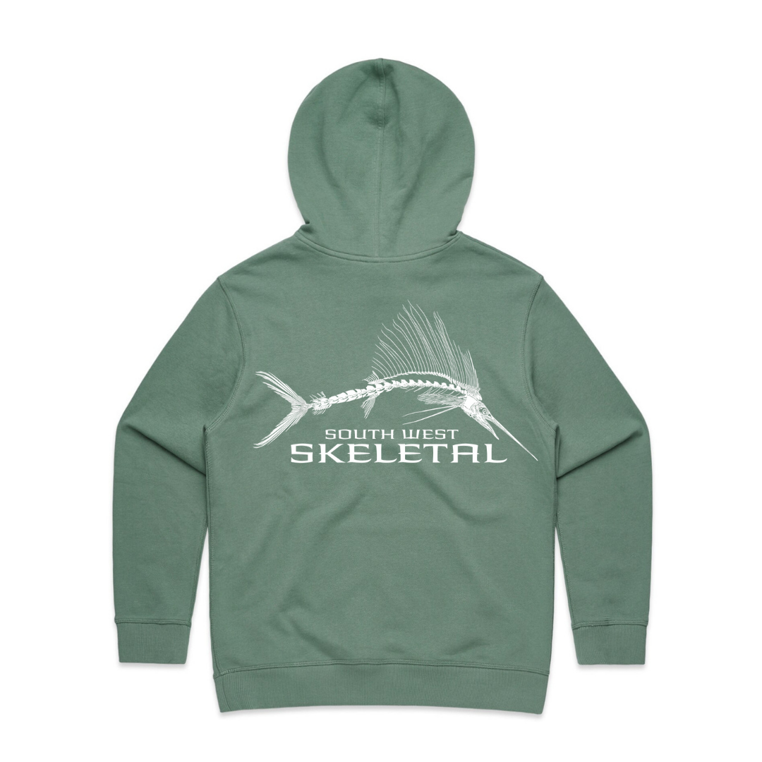 Women's Sage Green Hoodie - Skeletal