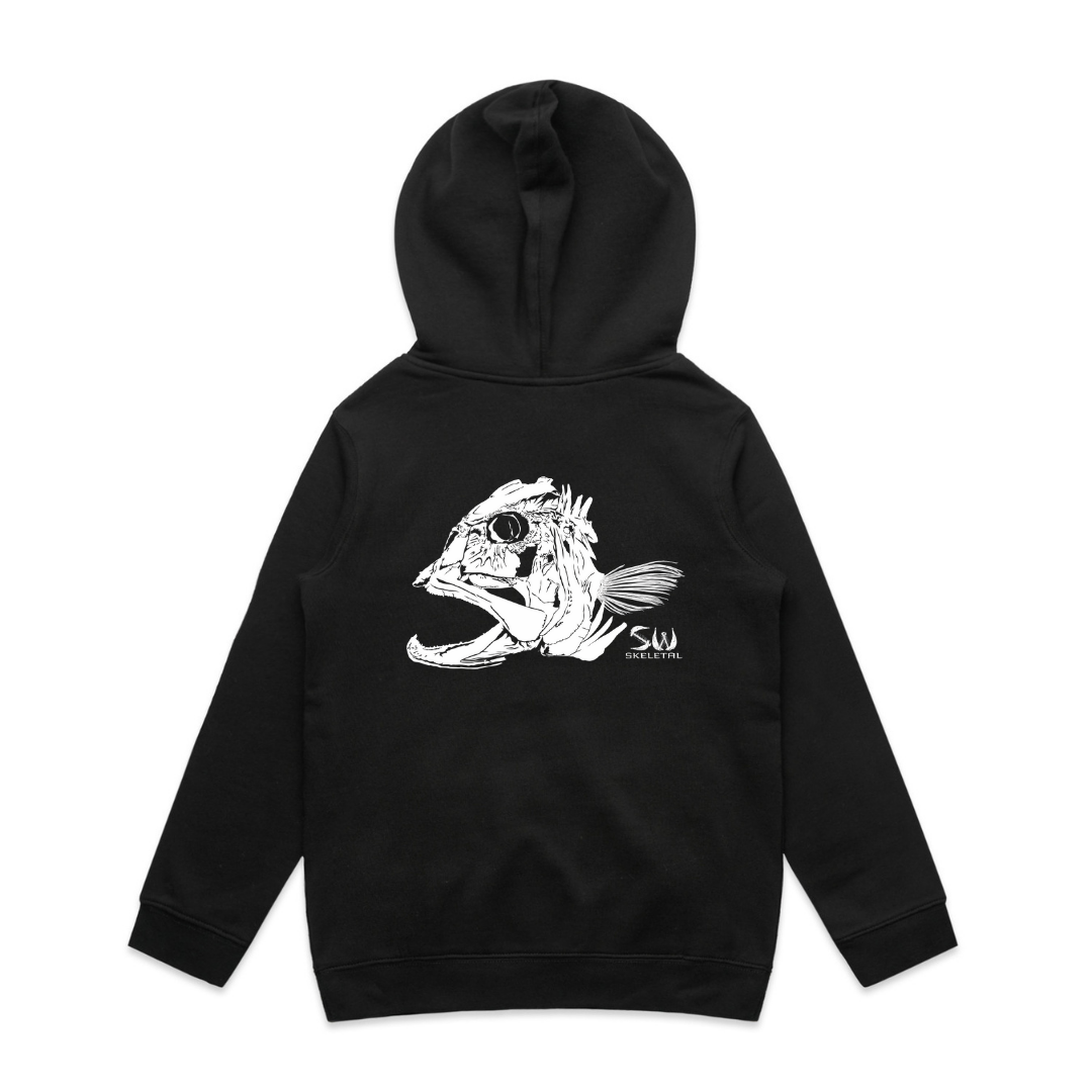 Youth Black Hoodie - Skeletal