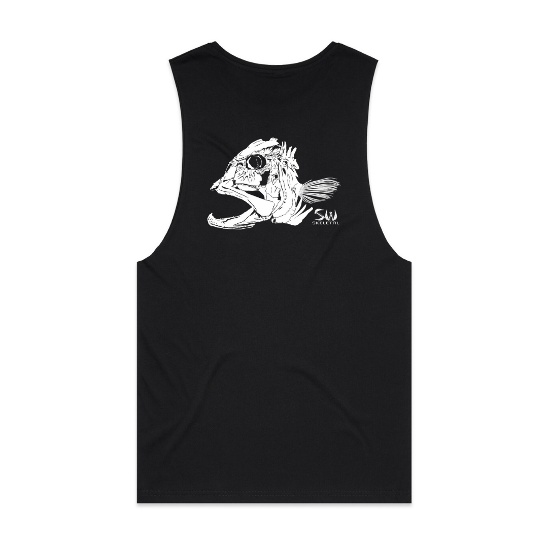 Men's Black Muscle Tank - Skeletal