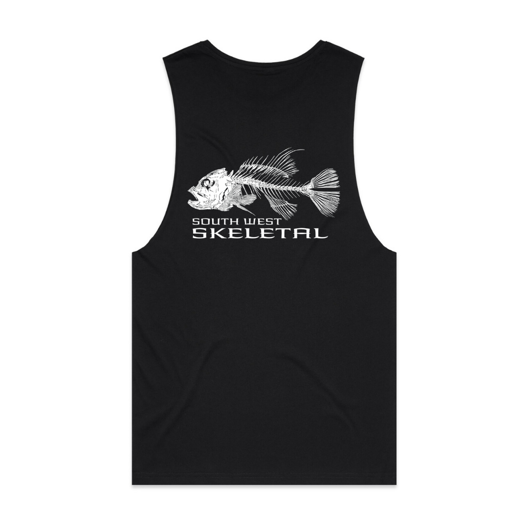 Men's Black Muscle Tank - Skeletal
