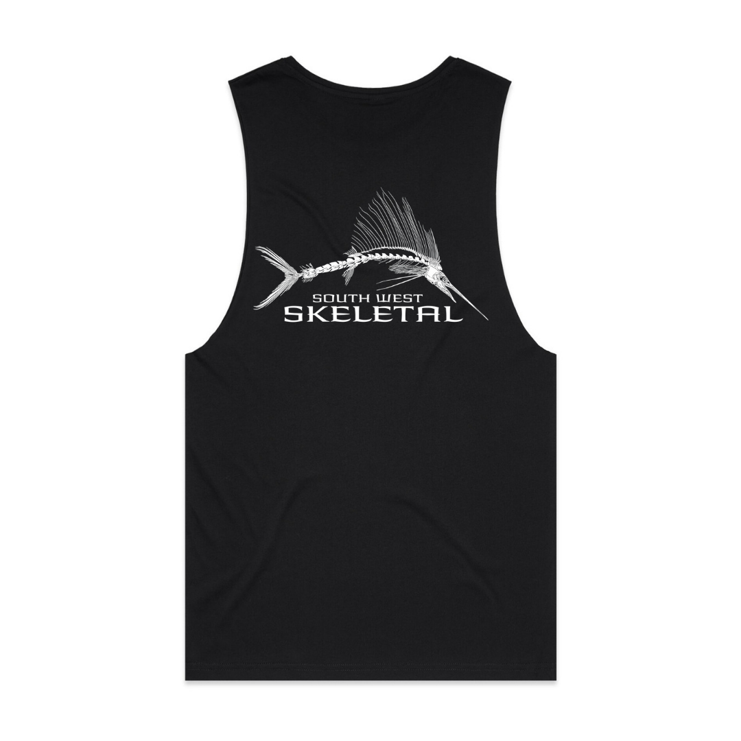 Men's Black Muscle Tank - Skeletal