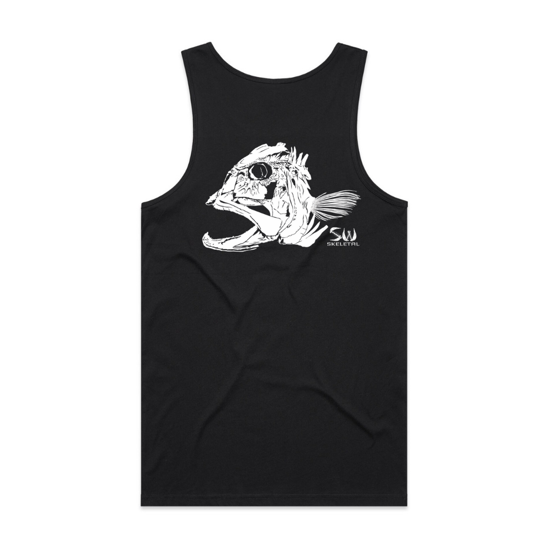 Men's Black Singlet - Skeletal