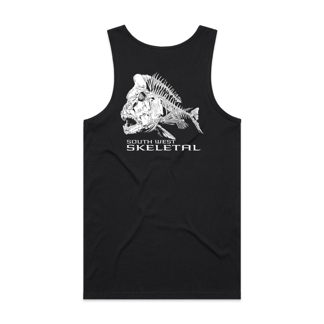Men's Black Singlet - Skeletal