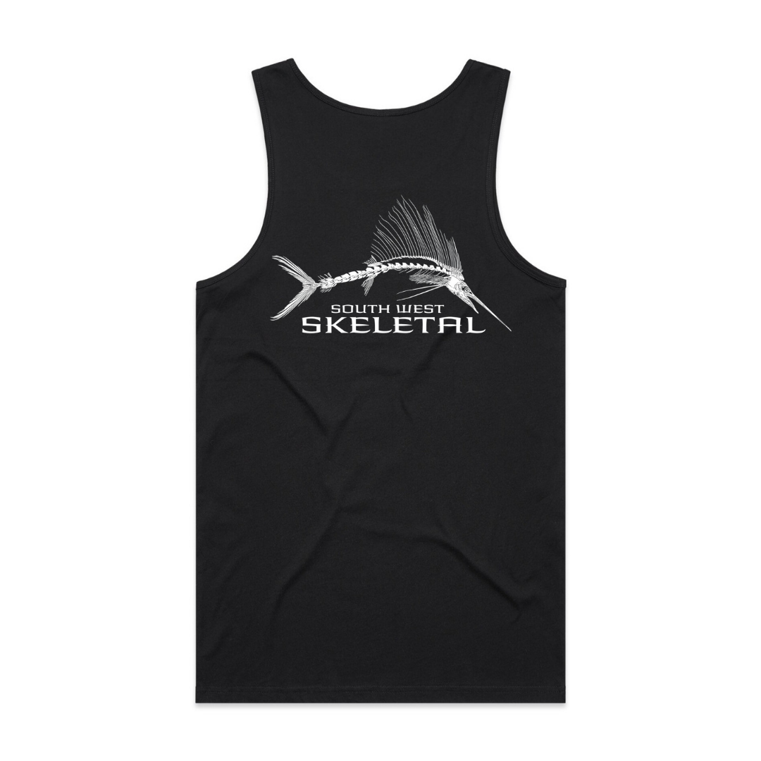 Men's Black Singlet - Skeletal