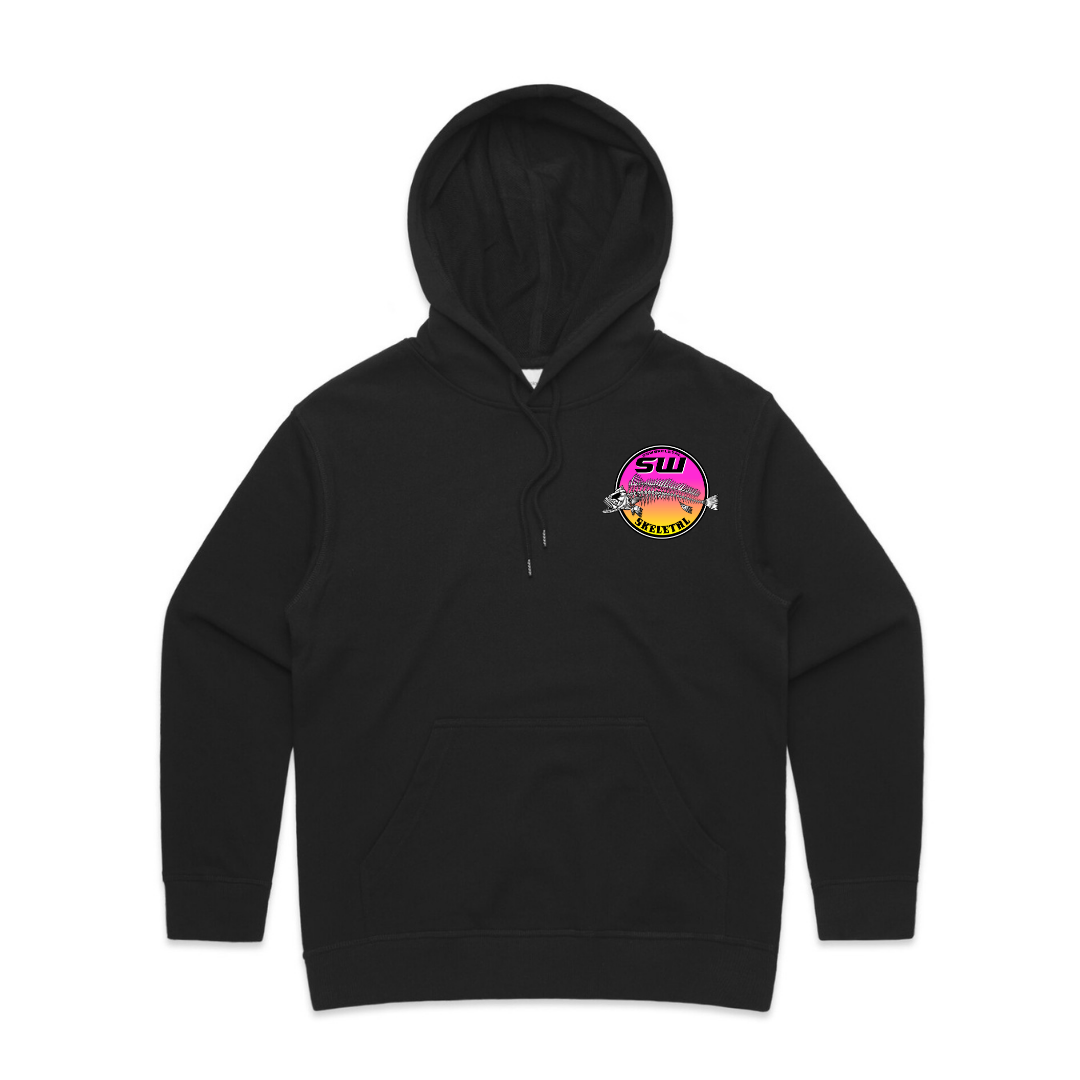 Women's Black Hoodie - Neon