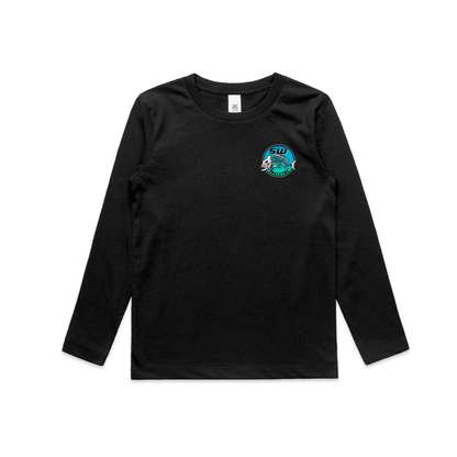 Youth Black Long Sleeve T-Shirt - Round Logo Design