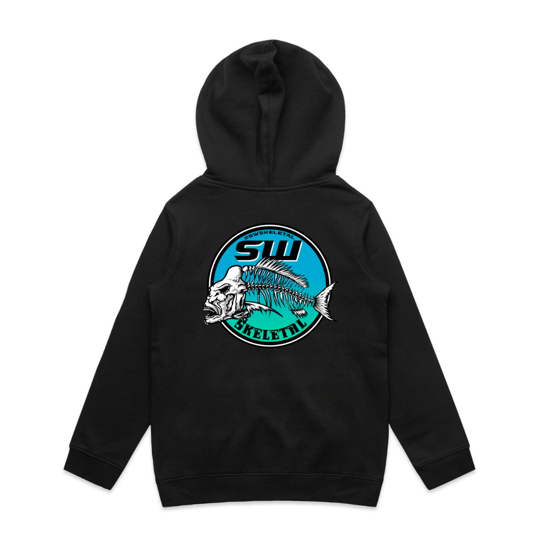 Youth Black Hoodie - Neon