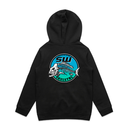 Youth Black Hoodie - Neon