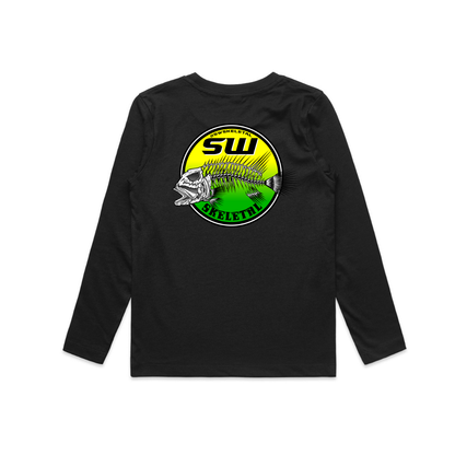 Youth Black Long Sleeve T-Shirt - Round Logo Design