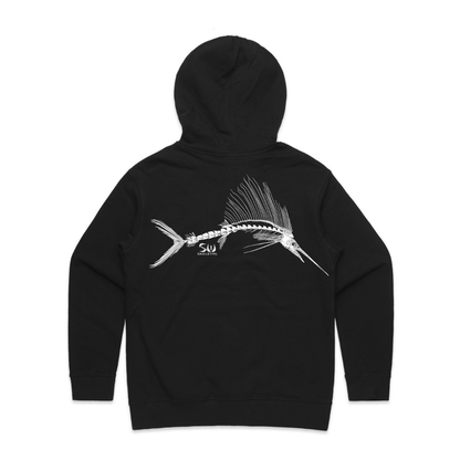 Women's Black Hoodie - Skeletal