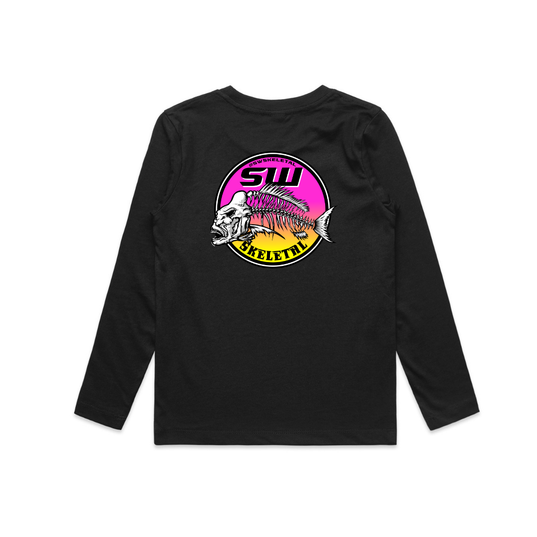 Youth Black Long Sleeve T-Shirt - Round Logo Design