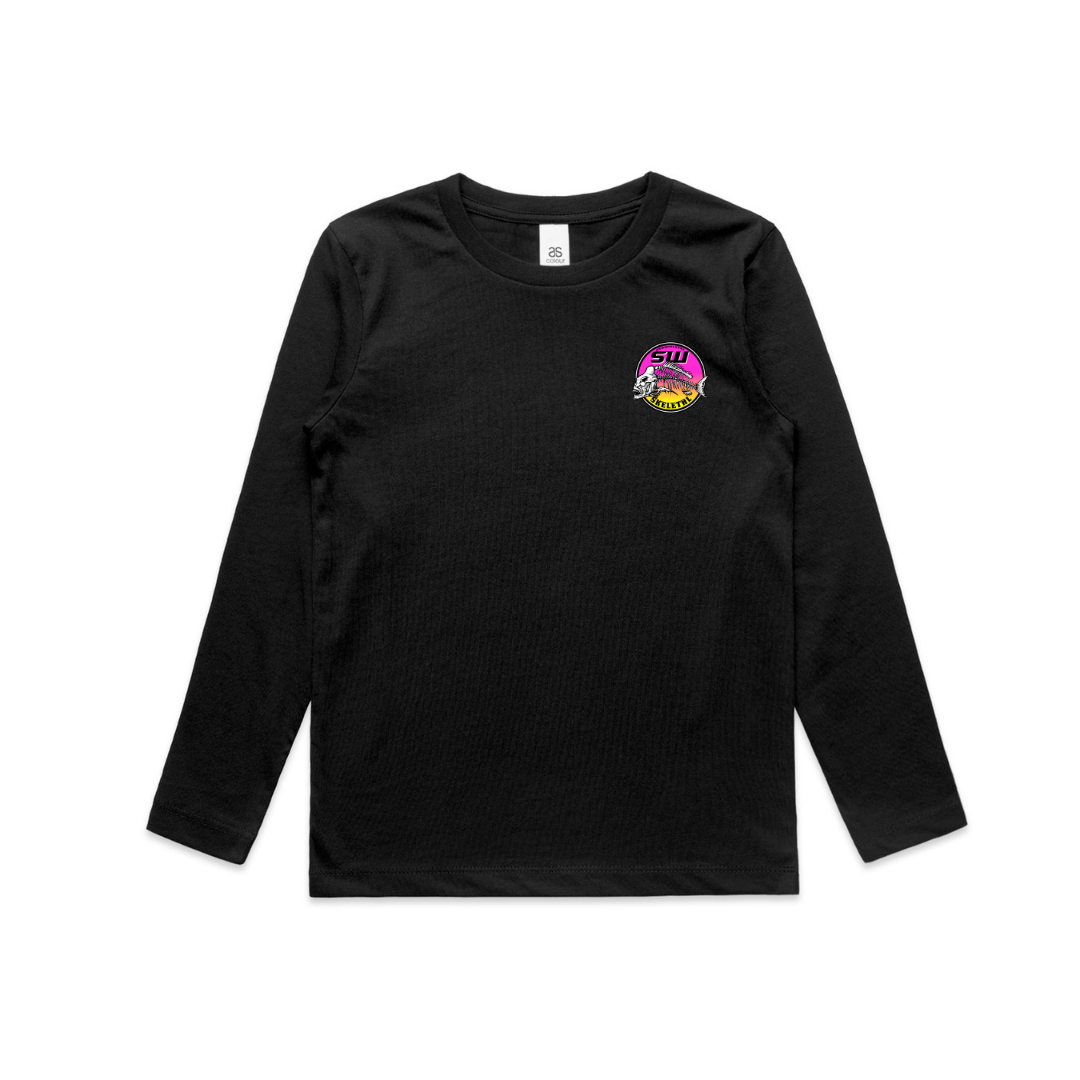 Youth Black Long Sleeve T-Shirt - Round Logo Design
