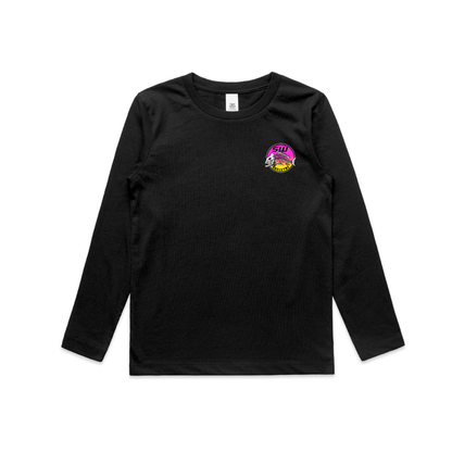 Youth Black Long Sleeve T-Shirt - Round Logo Design