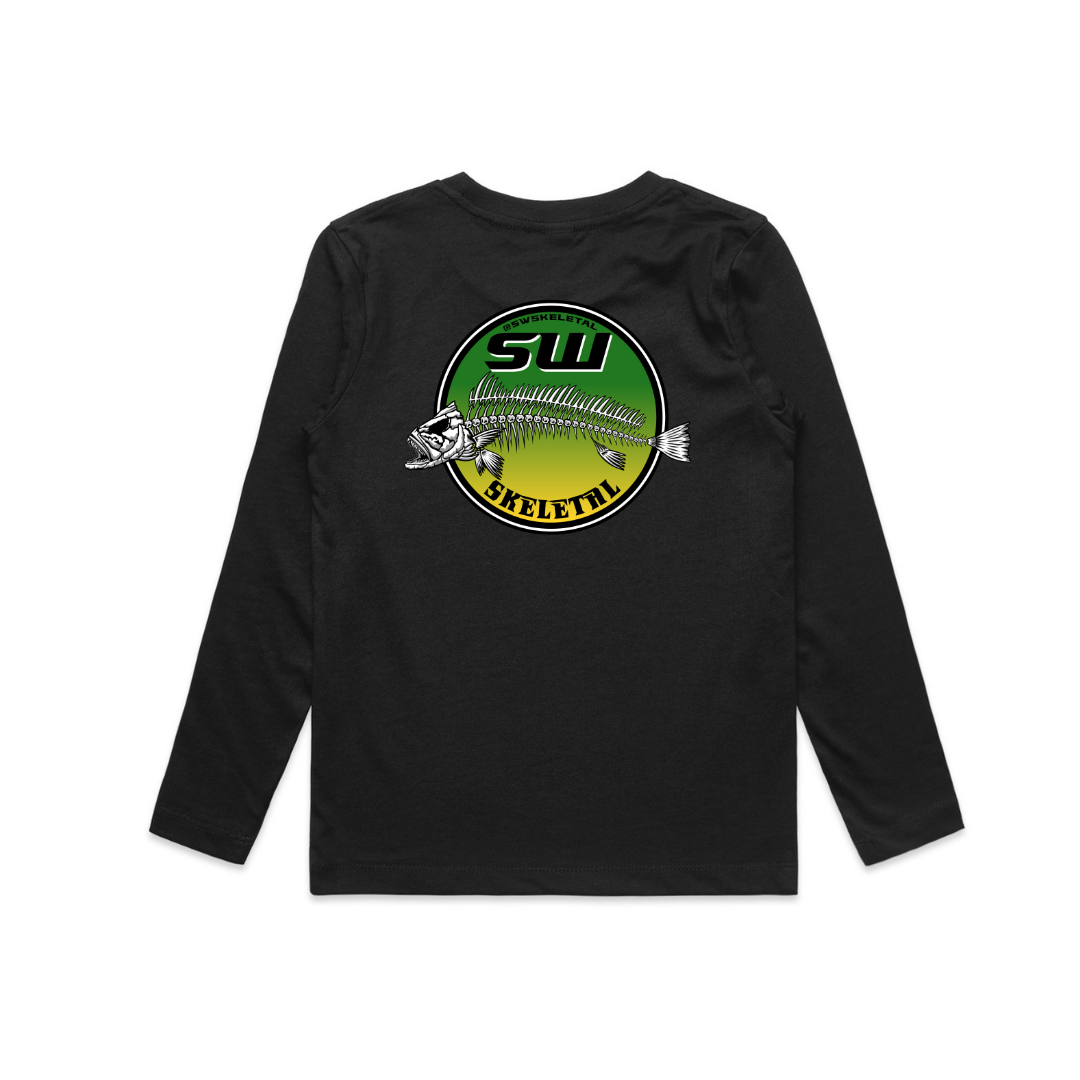 Youth Black Long Sleeve T-Shirt - Round Logo Design