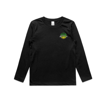 Youth Black Long Sleeve T-Shirt - Round Logo Design