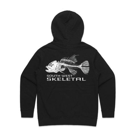 Women's Black Hoodie - Skeletal
