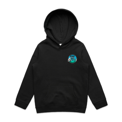 Youth Black Hoodie - Neon