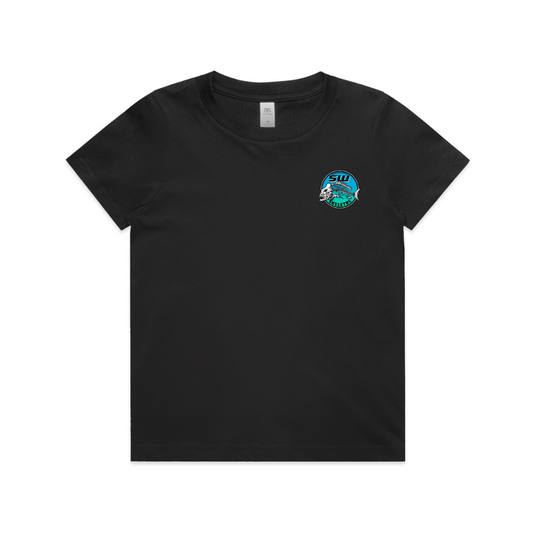 Youth Black T-Shirt - Round Logo Design