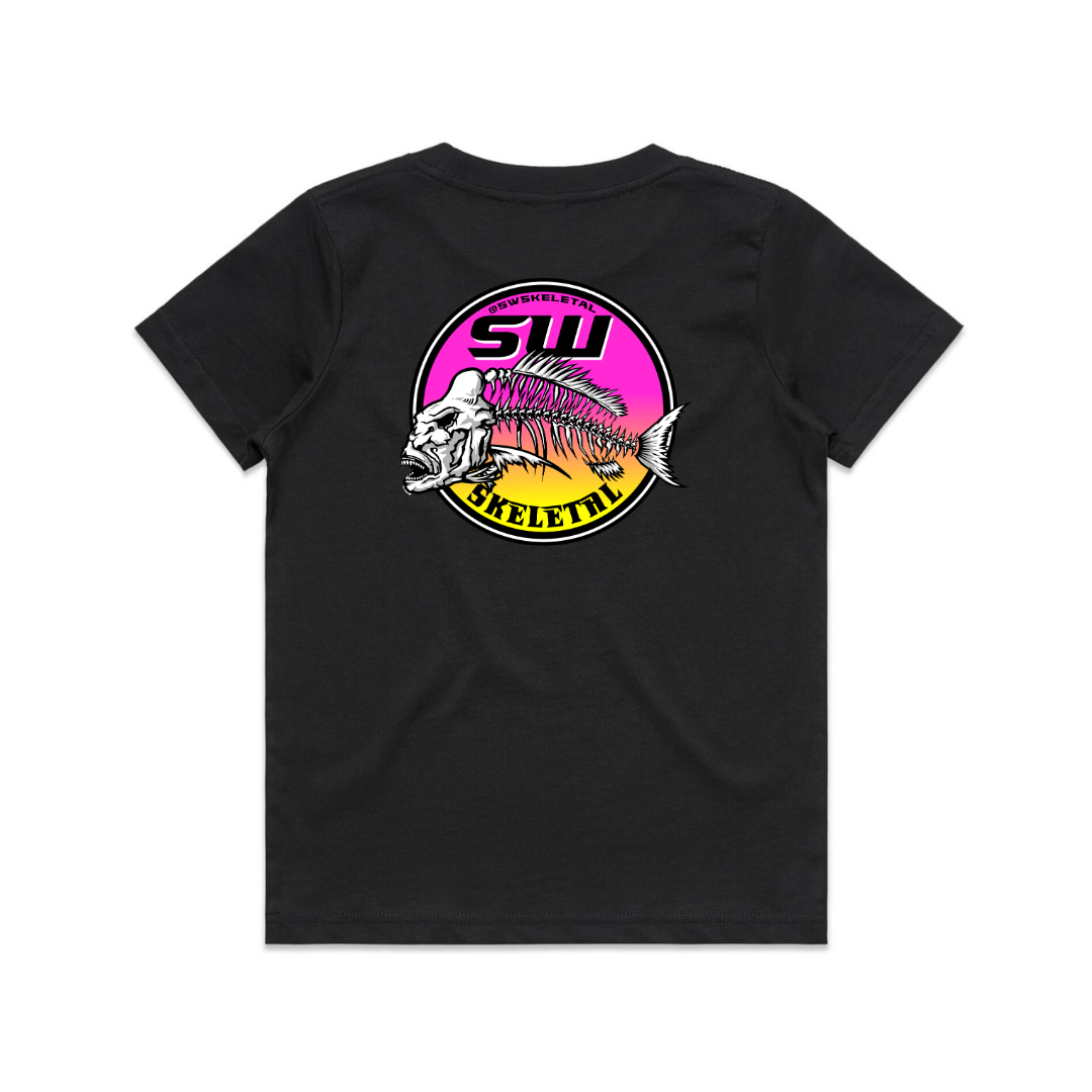 Youth Black T-Shirt - Round Logo Design