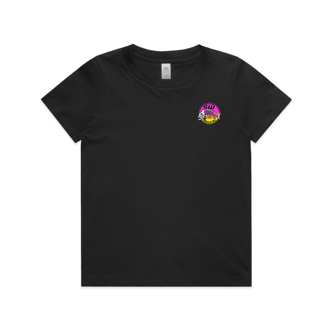 Youth Black T-Shirt - Round Logo Design