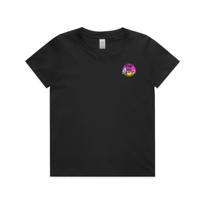 Youth Black T-Shirt - Round Logo Design