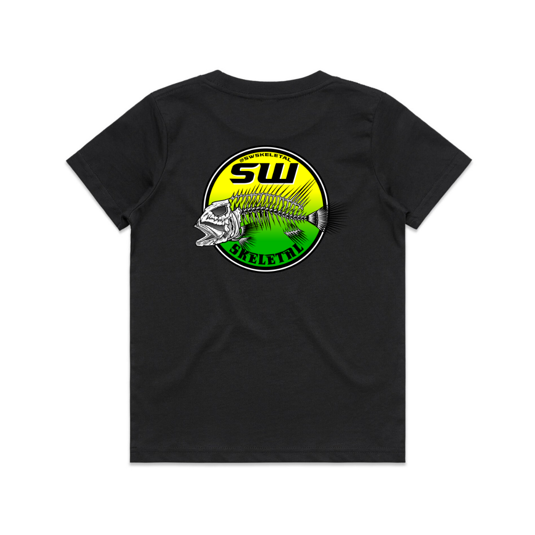Youth Black T-Shirt - Round Logo Design