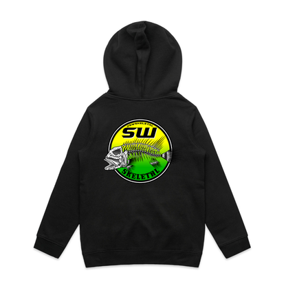 Youth Black Hoodie - Neon