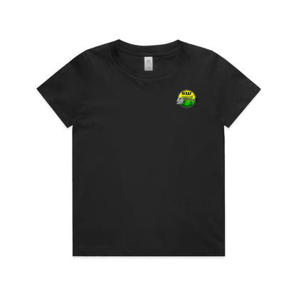 Youth Black T-Shirt - Round Logo Design