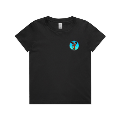 Youth Black T-Shirt - Round Logo Design
