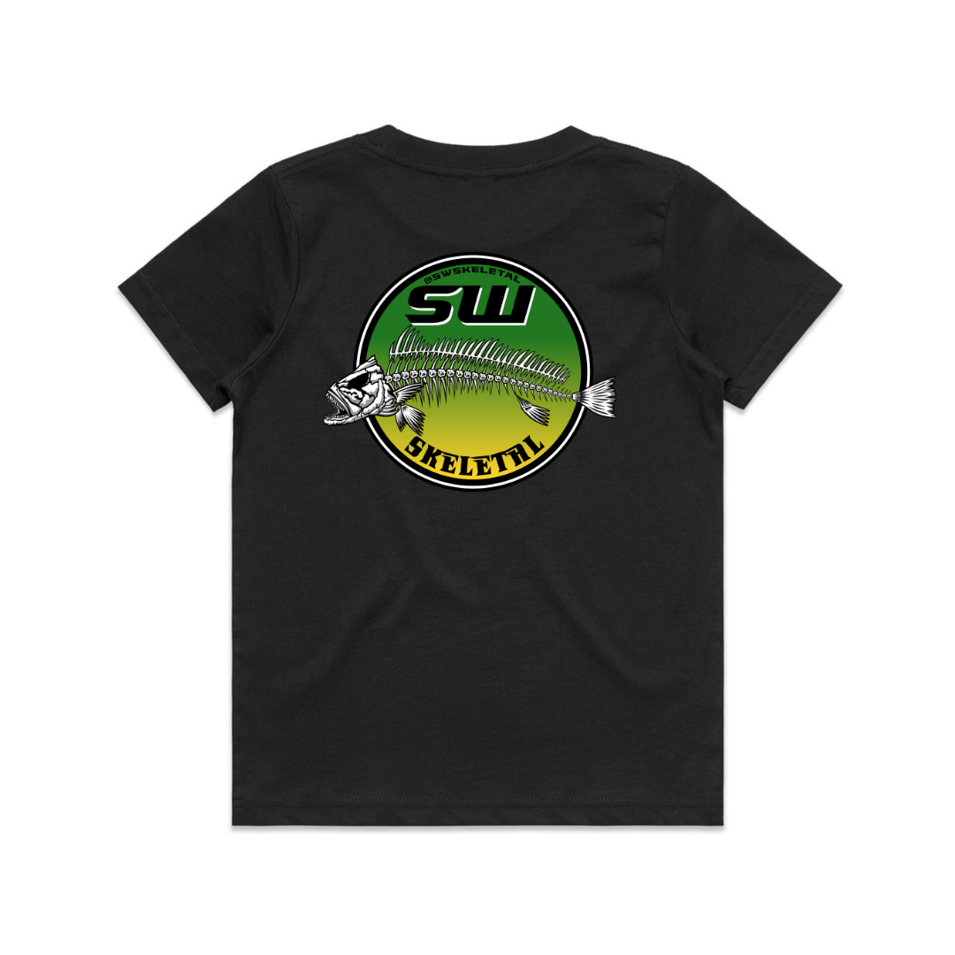 Youth Black T-Shirt - Round Logo Design