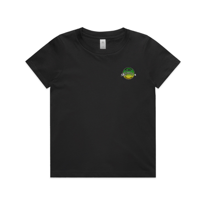 Youth Black T-Shirt - Round Logo Design