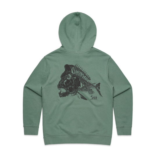 Women's Sage Green Hoodie - Skeletal