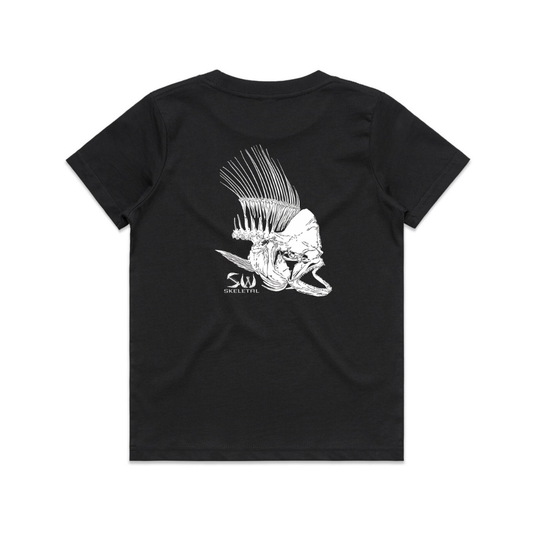 Youth Black T-Shirt - White Skeletal