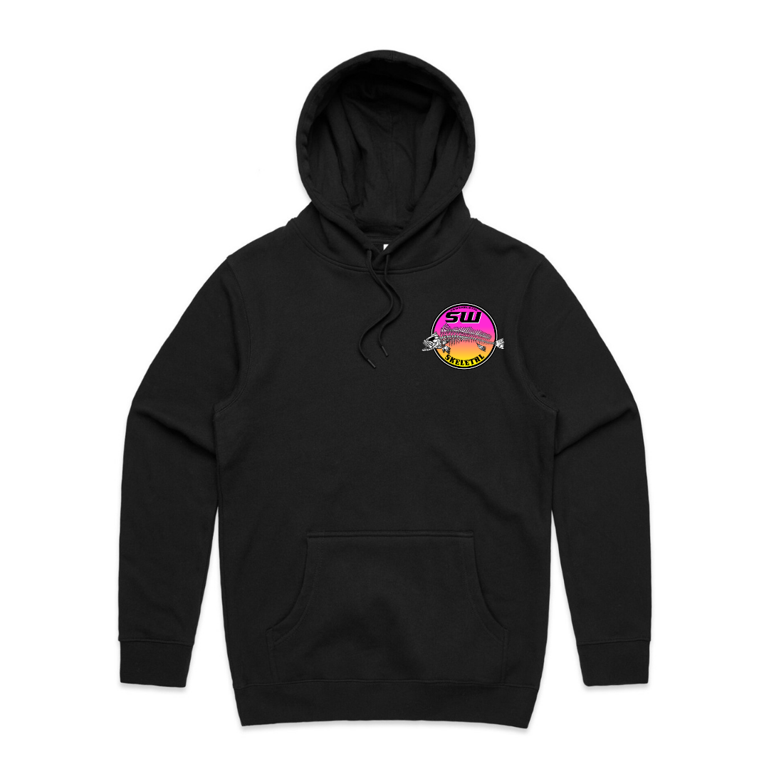 Men's Black Hoodie - Neon