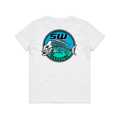Youth White T-Shirt - Round Logo Design
