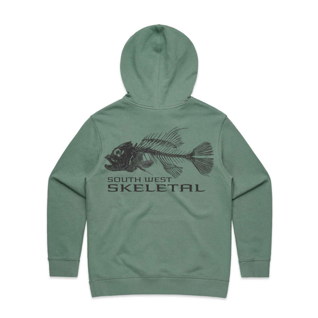 Women's Sage Green Hoodie - Skeletal