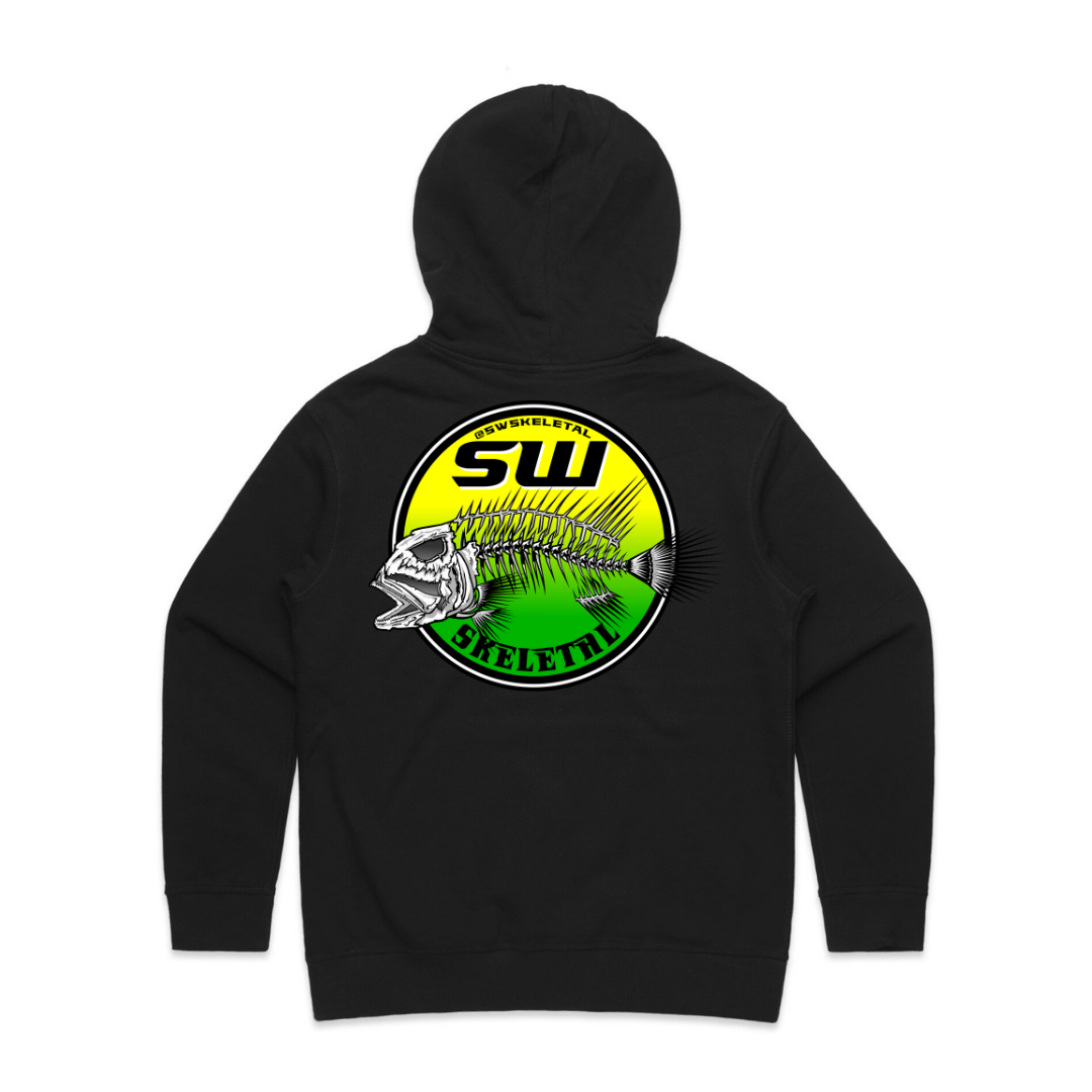 Women's Black Hoodie - Neon