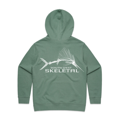 Women's Sage Green Hoodie - Skeletal