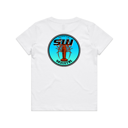 Youth White T-Shirt - Round Logo Design