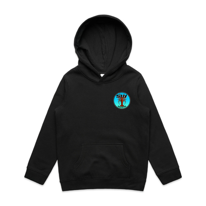 Youth Black Hoodie - Neon