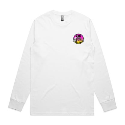 Men's White Long Sleeve - Neon
