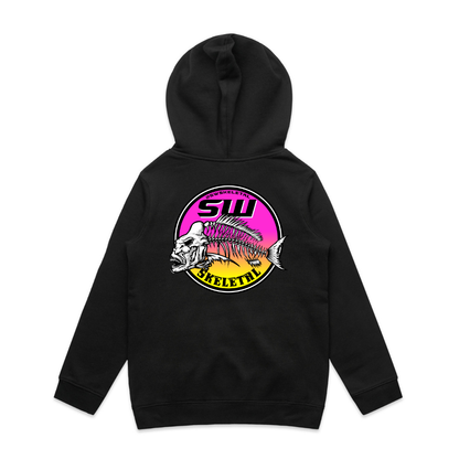 Youth Black Hoodie - Neon
