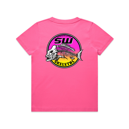 Youth Pink T-Shirt - Round Logo Design