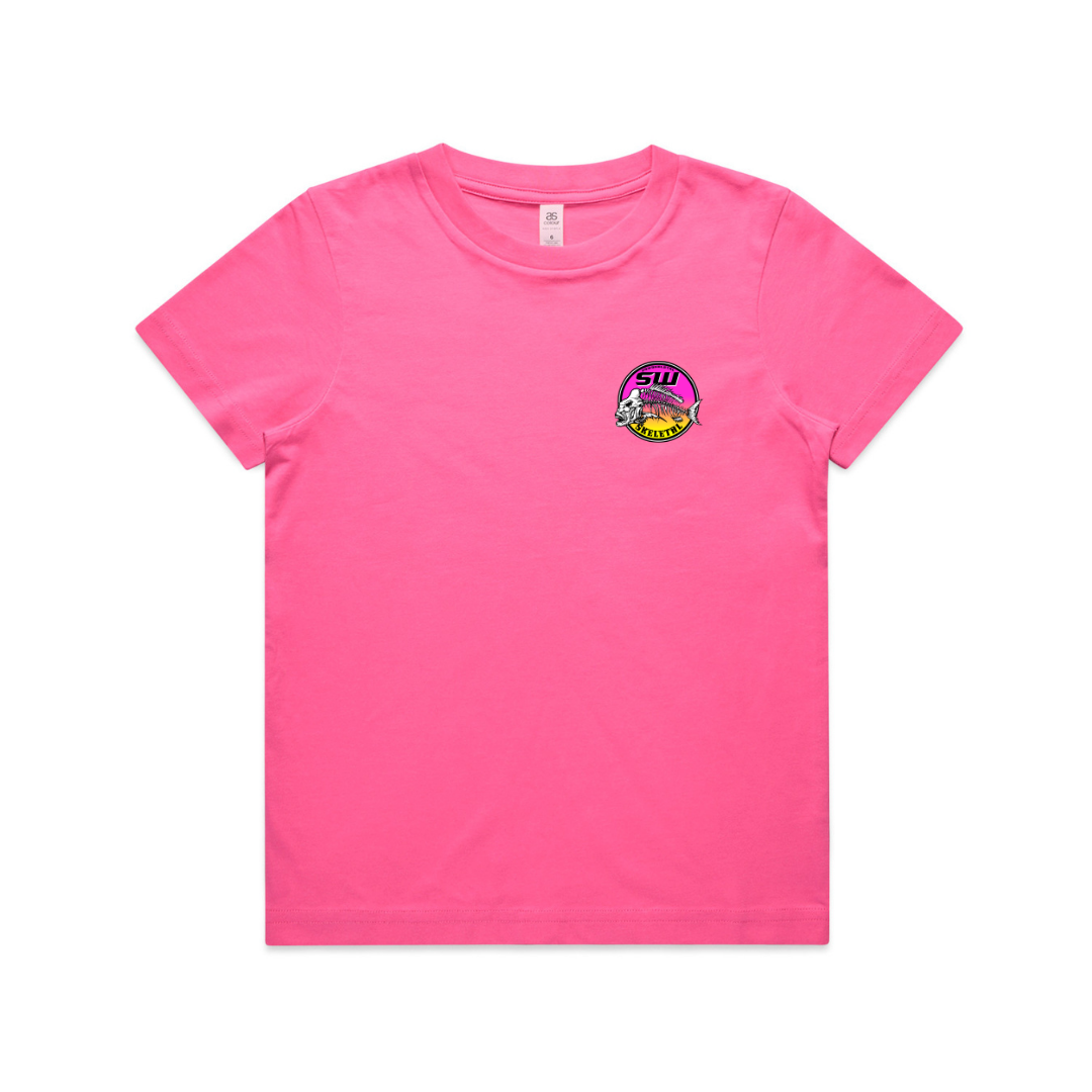 Youth Pink T-Shirt - Round Logo Design