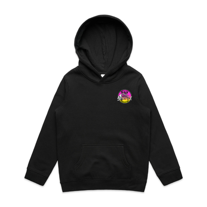Youth Black Hoodie - Neon