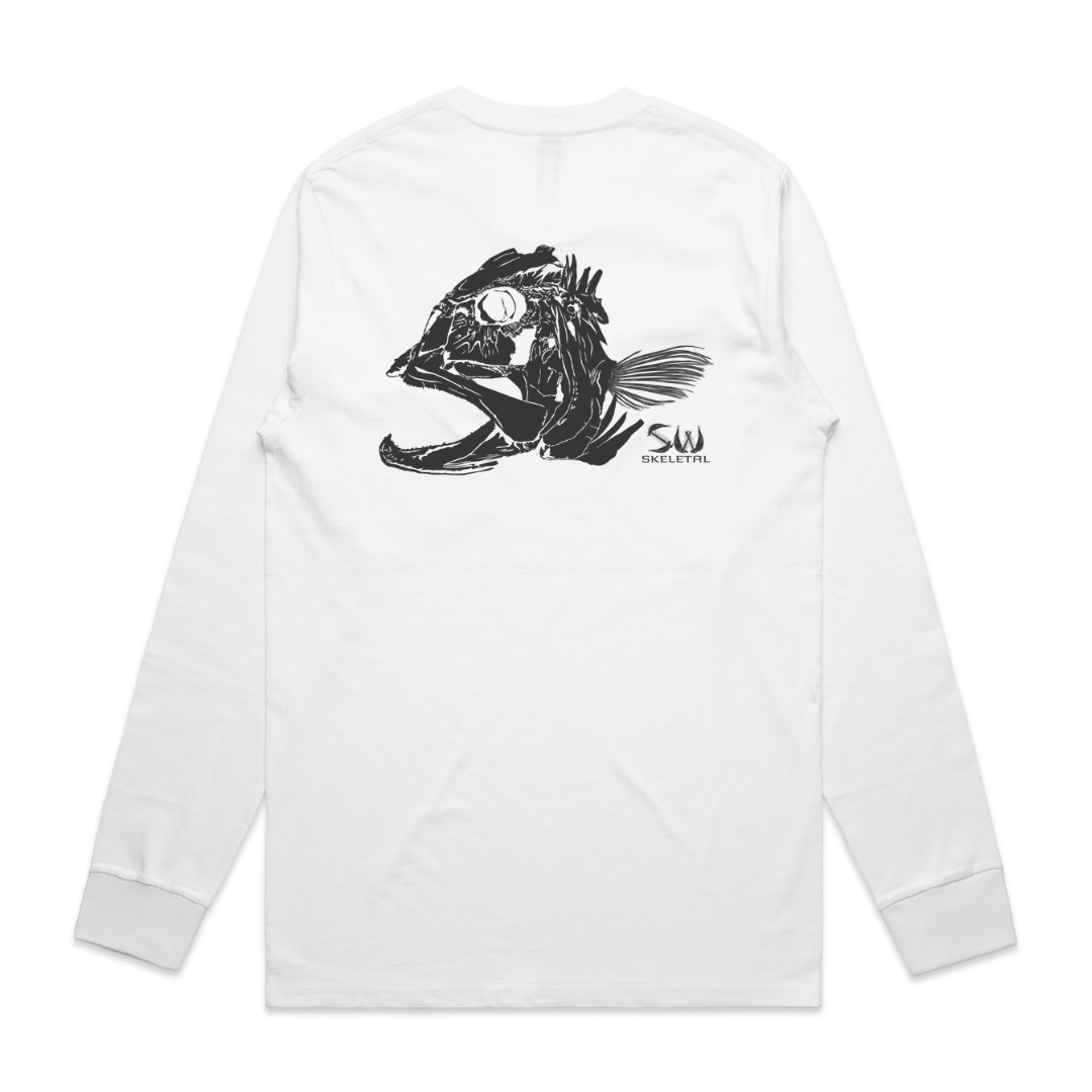 Men's White Long Sleeve - Skeletal