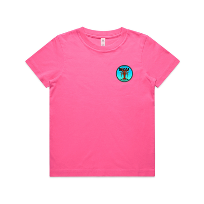 Youth Pink T-Shirt - Round Logo Design