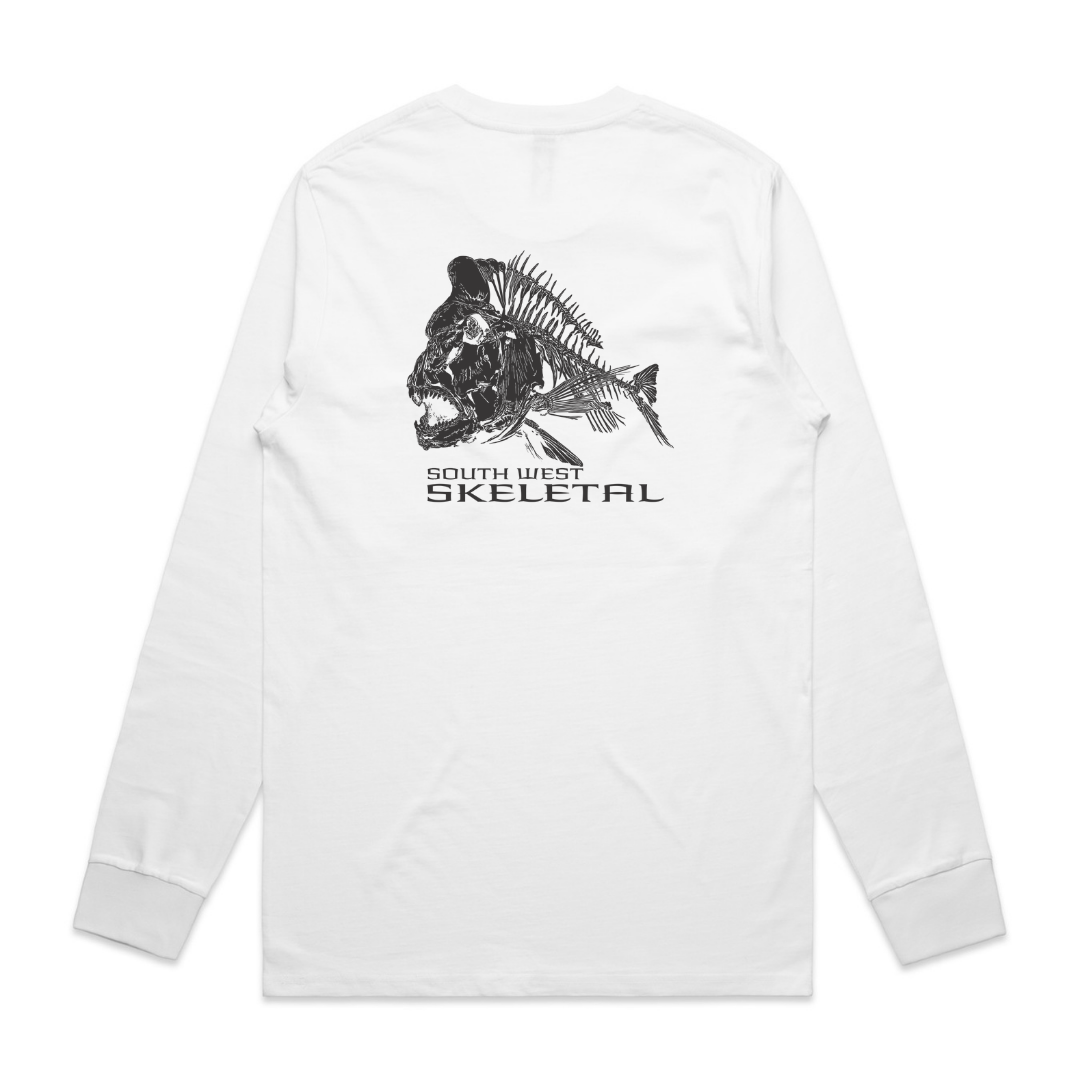 Men's White Long Sleeve - Skeletal